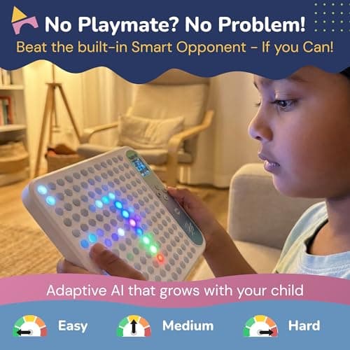 Logicraft Smart Playpal 17-in-1 Screen-free Electronic Handheld Game for Ages 4+ | Smart AI Opponent, 1–2 Players, 169 Touch Lights | USB‑C Rechargeable | Travel Game for Kids and Adults — view 5