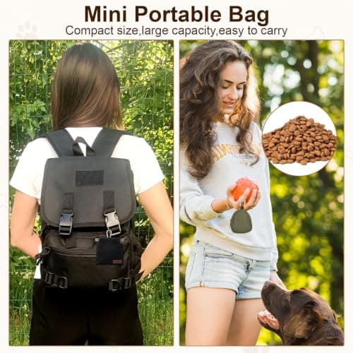 HJZHII 2 Pcs Dog Treat Pouch, Portable Pet Walking Treat Bag with Carabiner — view 5