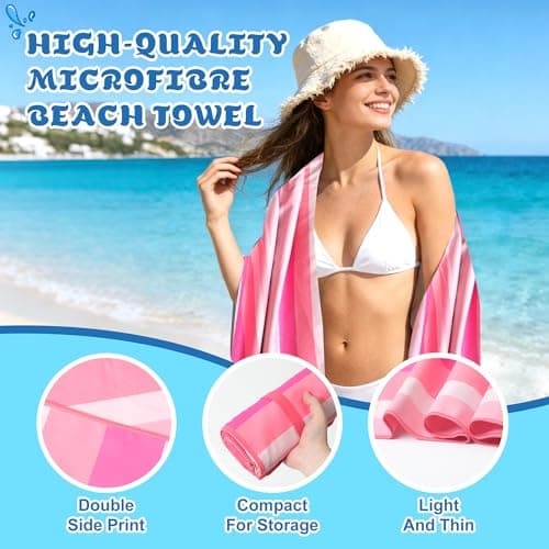 Anavasi Microfibre Beach Towels for Adults, 1 Pack 180 x 90cm 100% Recycled — view 5