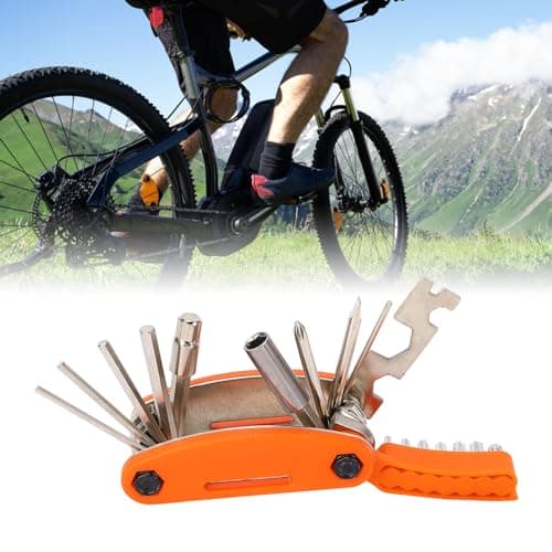 20 in 1 Multi Tool, Anti- Portable Electroplating Process Professional Cycling Multi-Tool Kit for Emergency Maintenance for Travel (Orange) — view 2