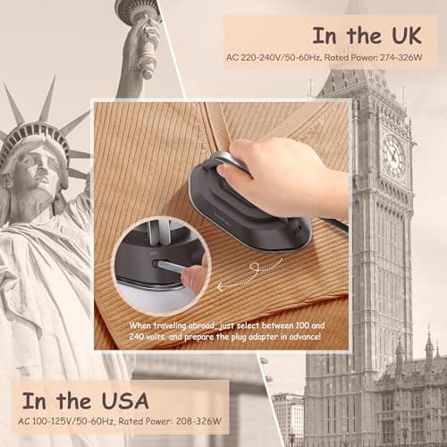 Newbealer Mini Travel Iron, Brown — view 3