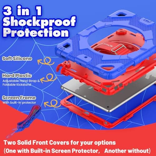TECHGEAR SUPE Case for Apple iPad 9.7" Kids, Tough Rugged Heavy Duty with Stand, Hand & Shoulder Strap, School, Travel, Home Entertainment — view 6