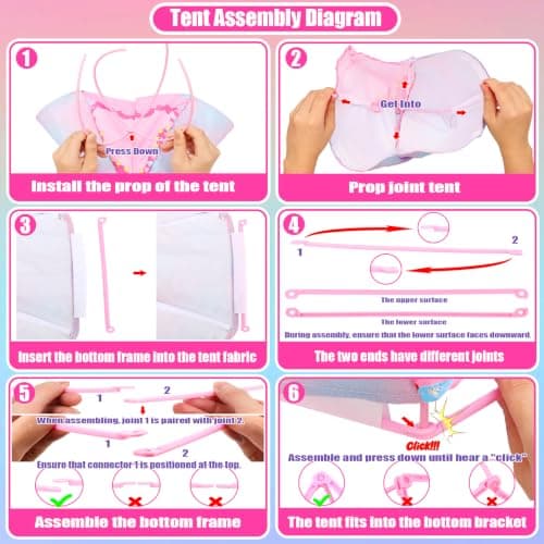 Miunana 34 Doll Travel Camping Tent Playset Accessories for 11.5 Inch Dolls — view 6