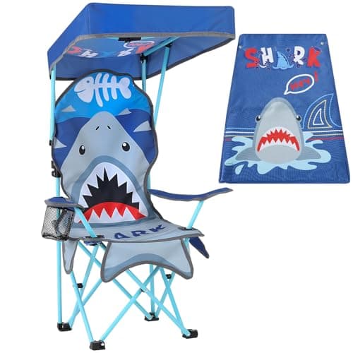 Meng Jiaran Kids Folding Camping Chair with Canopy, Blue