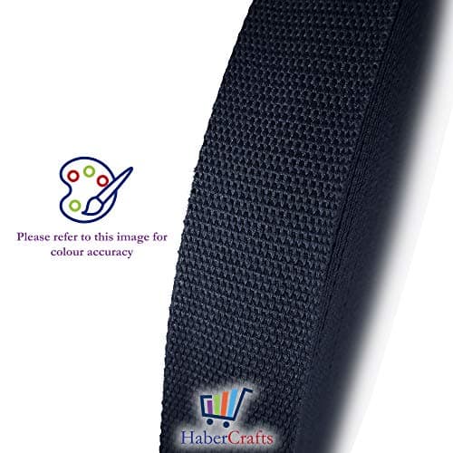 Heavy Duty 25mm Webbing Belt Strap - Cotton Blend Upholstery Webbing for Bag, Rucksack, Backpack & Luggage Straps - Dark Navy Blue - 5 Meters — view 2