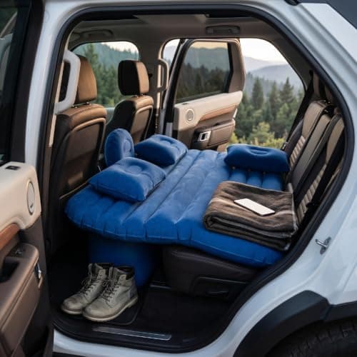 XUMIUZIY Car Air Mattress Inflatable Bed Back Seat Camping Pad (Blue) — view 2