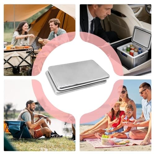 Slim Stainless Steel Ice Packs 2 Pack, Freezer Blocks for Cooler Box, Picnic Basket, Insulated Bag, Perfect for Camping, BBQ, Beach, Fishing, Road Trip, Easy to Clean Keeps Lunch Cold for Hours — view 5