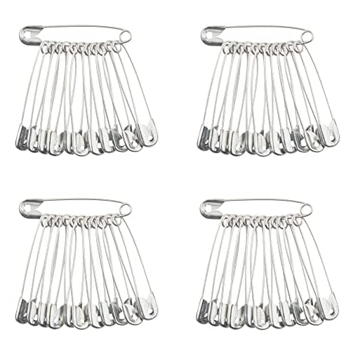 Safety Pins Large 45mm, Silver Nickel Plated - Big Large Safety Pins for Clothes, Crafts, Sewing, Hemming, Dressmaking, Quilting & First Aid Kit - Extra Large, Medium, Running Bibs