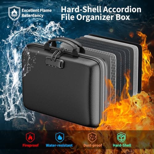 DocSafe Fireproof File Organiser with 13 Pocket File Folder Black — view 2