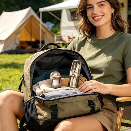 Travel Organizer Set with Toothbrush - Travel Cup and Soap Dish | Camping Hygiene Kit | Portable Personal Care Set for Travelers, Hiking, Outdoor Activities, Compact, Lightweight, Leak Proof — view 4