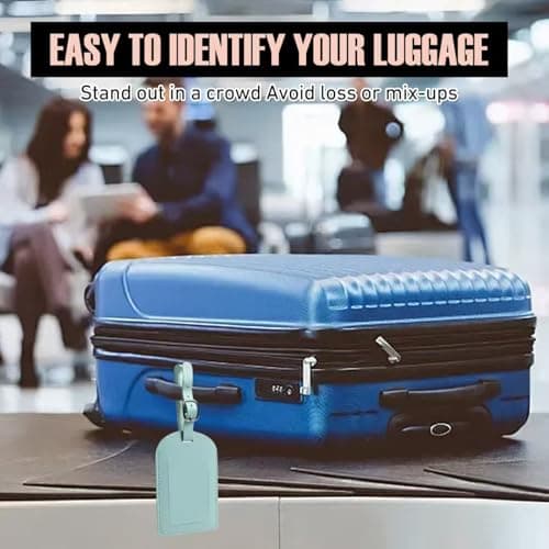 4Pcs Luggage Tags, Leather Suitcase Tags with Adjustable Strap and Privacy Cover, Prevent Loss of Bags and Suitcases Travel/Business/Home Use — view 5