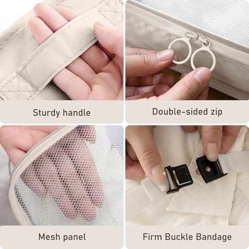Packing Cubes for Suitcases, MOFELON 9 PCS Packing Cubes for Backpack, Luggage Suitcase Organiser Bags, Travel Essentials Bag for Clothes Shoes,Travel Accessories (Beige) — view 5