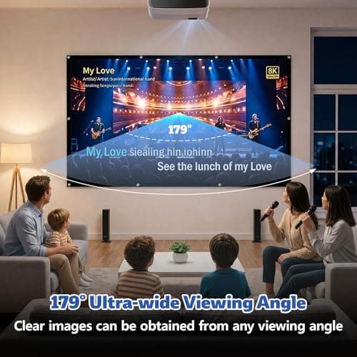 Projector Screen 100 Inch, 16:9 4K HD Double Sided Projection Screens — view 3