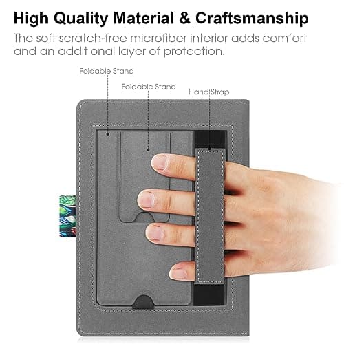 HoYiXi Universal Case for 6-6.8 Inch Pocketbook/Tolino/Sony E-Book Reader 6.8 Inch Kindle Paperwhite/6 Inch Kindle 2022 & 2019/Kobo Clara HD/Kobo Clara 2E Case Cover with Stand, Tree — view 4