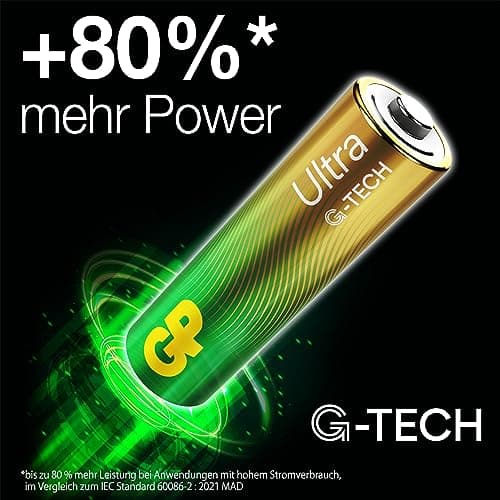 GP Ultra Alkaline Batteries AA 1.5 V (Mignon, LR6), G-TECH Longlife Technology, Ideal for Energy-Hungry Applications, Pack of 12 AA Batteries Ultra Alkaline — view 2