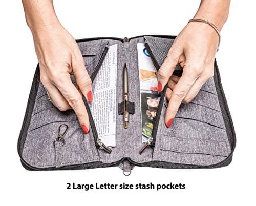 Valante Premium Family Travel Document Organizer Capacious RFID Passport Holder Wallet, Gray, L, RFID Wallet — view 5