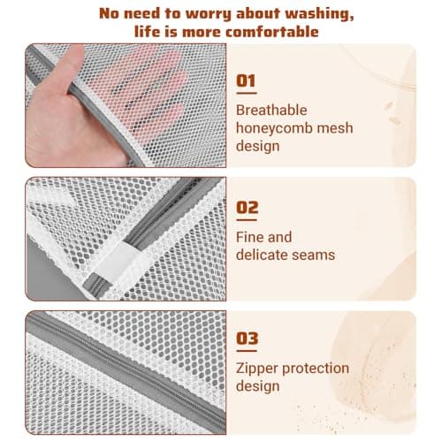 4Pcs Small Mesh Laundry Bags for Delicates Mini 11.8 x 7.87 Inches Durable Lingerie Bags for Washing Delicates Machine for Lingerie Underwear Socks Baby Clothes Travel 30x20cm — view 3