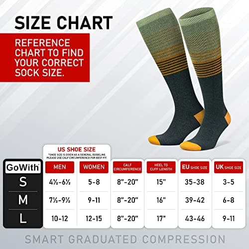 GoWith 2 Pairs Compression Socks 15-20 mmHg, Viscose Made from Bamboo — view 2