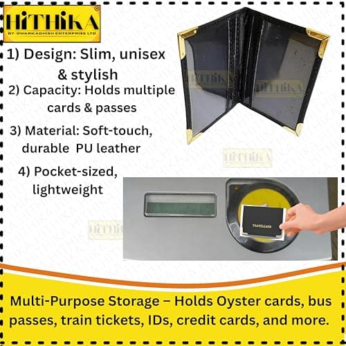 HITHIKA - New Leather Oyster Travel Card Bus Pass Holder Wallet Rail Card Cover CASE (Hot Pink) — view 5