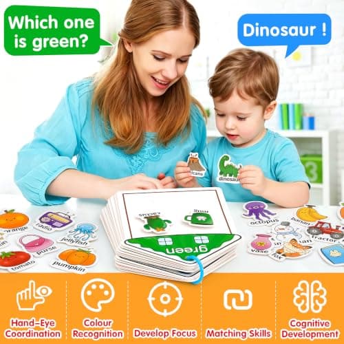 MUONE Montessori Busy Book Colour Sorting Toys for Toddlers 2-3 Years — view 4