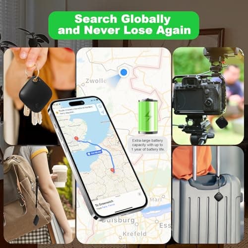 AURTEC Smart GPS Tracker for Pets, Vehicles, Keys & Luggage - Compatible with Apple Find My App (iOS Only), Real-Time Global Location Tracking, Long Battery Life, Geo-Fencing, 2 Pack — view 5