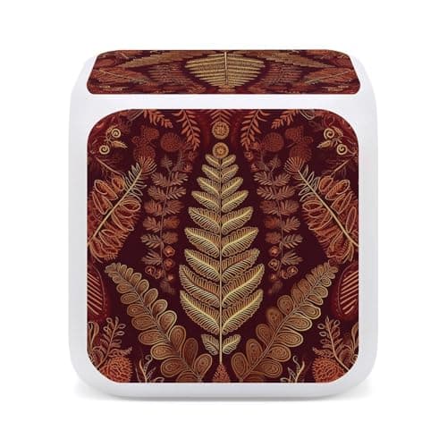 Rkklvbns Maroon Gold Pattern 7 Color Changing Alarm Clocks, Digital Clocks — view 4
