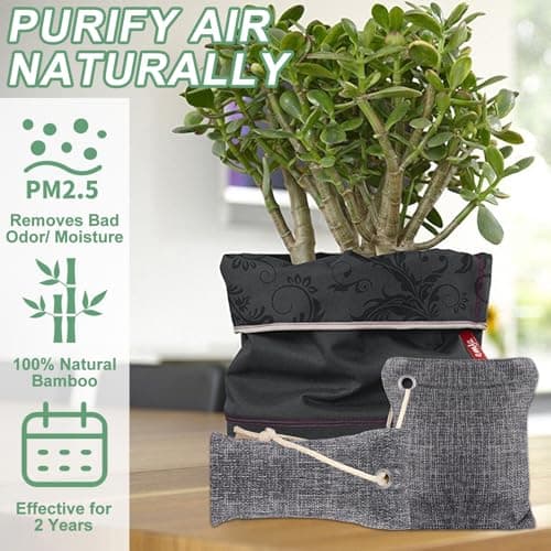 YOUNTHYE 12Pack Activated Bamboo Charcoal Air Purifying Bags, (50g*6 + 150g*6) Moisture, Odour Absorber & Eliminator, Nature Fresh Air Purifier Bags for Home, Car, Pets — view 4