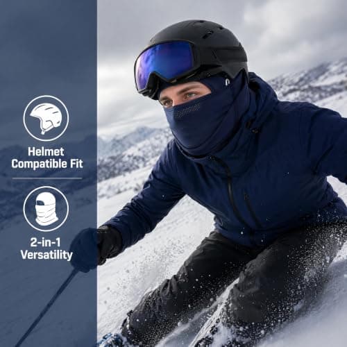 Balaclava for Men & Women, Thermal Ski Mask, Windproof Cycling (Dark Blue) — view 5