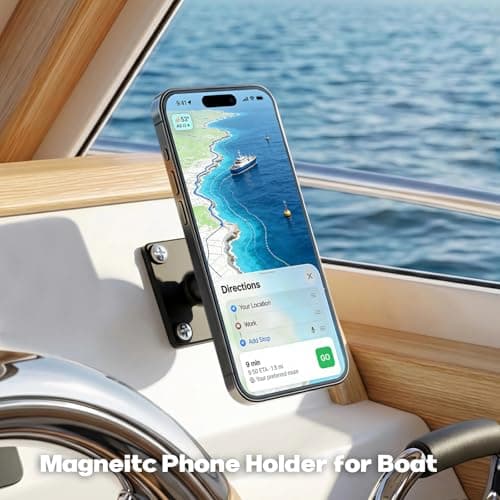MAGJIEYX Magnetic Car Phone Holder, Drill Base Phone Mount for Dashboard of Truck Boat 360° Rotatable Ultra Stable Strong Magnet for iPhone 17 16 15 14 13 12 Samsung All Smartphones Accessories — view 4