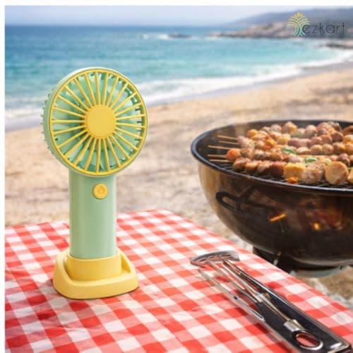 ezkart Mini Handheld Portable Fan, USB Rechargeable Personal Travel Fan – Compact, Lightweight, Quiet Cooling Ideal Holiday & Travel Essential, Outdoor Activities, Office (Electric Blue) — view 6