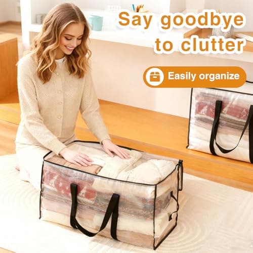 Goodaily Moving Bags, 8 Pack 88L, Waterproof PE Bags with Handles — view 6