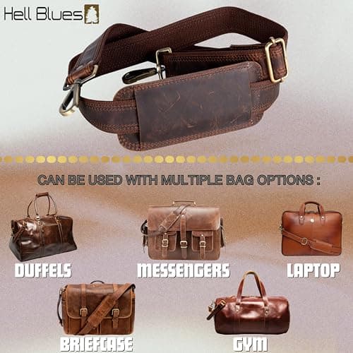 Leather Bag Shoulder Strap Men Messenger Bags Strap Replacement (Cinnamon) — view 5