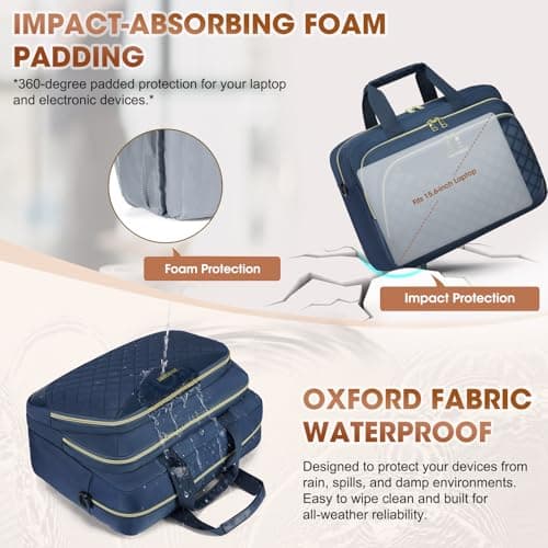 RAINSMORE Laptop Bags for Women 15.6 Inch Briefcase Messenger Bag — view 5