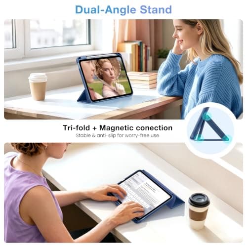 MoKo Slim Case for iPad A16 11 Inch, iPad 11th/10th Gen, Navy Blue — view 4
