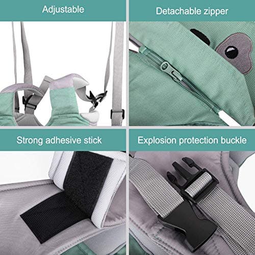 Felly Baby Walker Harness, Baby Walking Assistant Helper Kid Toddler Safe Walking Breathable Safety Belt for Children, Infant, Gift for Baby Shower, Adjustable (Green) — view 6