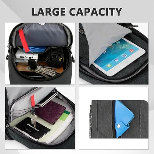 Aucuu Sling Bag Crossbody Backpack, Men's Chest Bag, Sling Backpack, Shoulder Cross Body Bag with Earphone Hole, Hiking Casual Daypack for Women Men Cycling Camping Travel — view 3