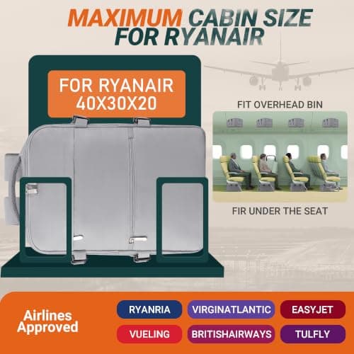 xlodea for Ryanair Cabin Bags 40x30x20 Cabin Bag Travel Backpack Cabin Size — view 2