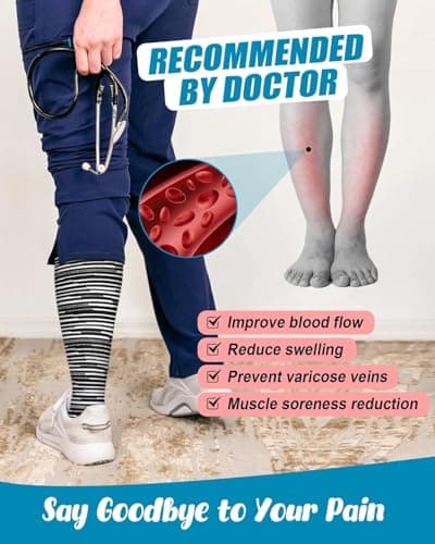 Compression Socks for Women & Men (6 pairs) - Best Support for Nurses, Running, Hiking, Recovery (Assorted-02-A, L/XL) — view 5