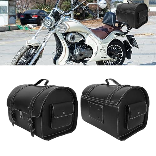 Tbest 29.5L Motorcycle Tail Bag Universal Rear Luggage with Combination Lock for Scooters Electric Bikes Helmet Storage Black Brown (Black) — view 5