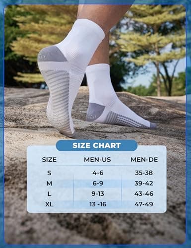 Lounwee Mens Compression Running Socks: 15-20 mmHg Arch Support Non-Slip — view 6
