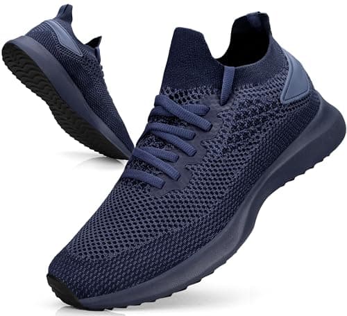 Giniros Mens Sneakers Slip On Walking Running Shoes Outdoor Dark Blue 9UK