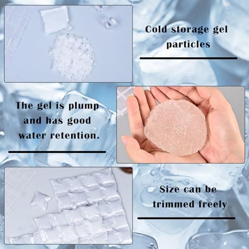 Ice Packs for Cool Box, 8 Pack of 16-Cell Freezer Blocks, Reusable Ice Blocks for Cool Bags, Long Lasting Cooling for Outdoor Picnics, Travel, Food Transportation, 28x26cm Self-Absorbing Ice Packs — view 3