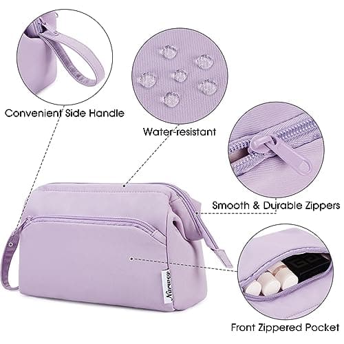 Narwey Makeup Bag, Travel Toiletry Bag, Wide-Open Wash Bag for Women — view 4