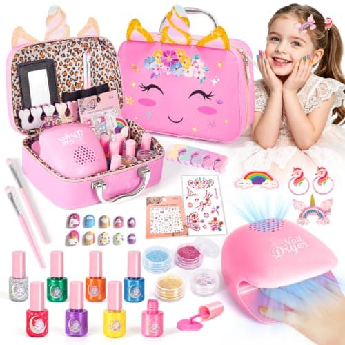 Hohosunlar Kids Nail Polish Sets, Water-Based Nail Art Kit for Girls 3-12