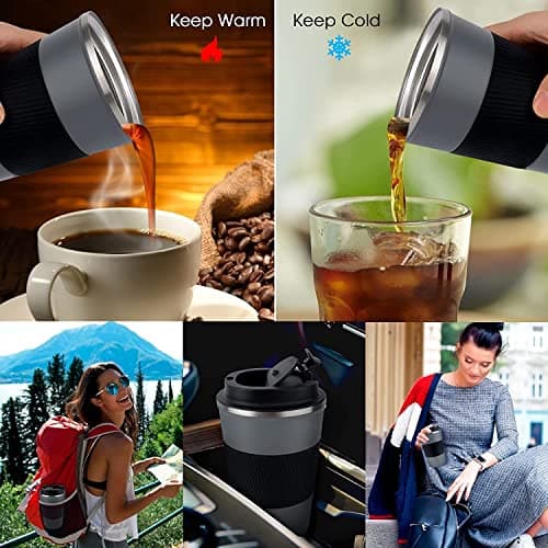 Travel Mug Tlater 380ml Insulated Coffee Cup with Leakproof Lids — view 5