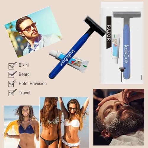 10Pack Individually Wrapped Travel Disposable Razors Kit With Shave Cream; Hotel Guest Private Care Manual Razor Toiletries Amenities;Multipurpose Bulk Shaving Razor Set for Home Hotel Travel — view 5