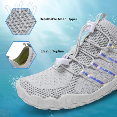 XIHALOOK Mens Womens Womens Hiking Shoes Quick Dry Barefoot Walking Shoes Beach Hiking Kayaking Surfing Training Shoes, E Grey, 44.5/46 EU — view 4