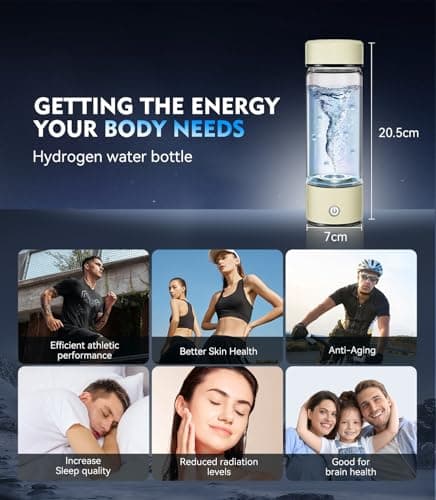2026 NO.1 Upgraded Hydroh Hydrogen Water Bottle Uk【48h H₂ Power – Zero Perm】Hydro Water Bottle【3000PPB H₂ – 3x w/SPE/PEM】100% Leakproof NCE Nano Electrolysis【Beige】 — view 5