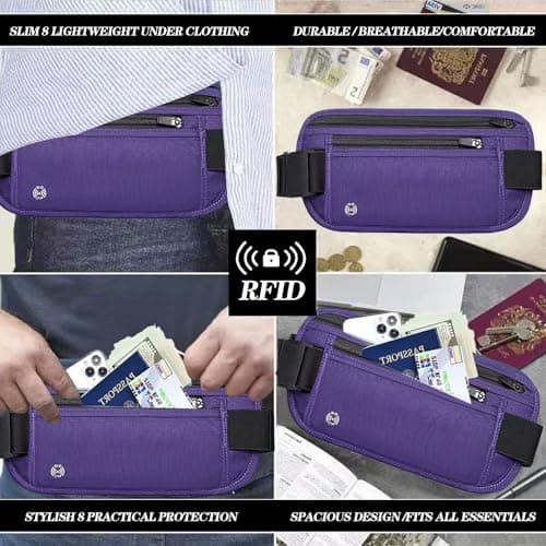 Hidden Money Belt, purple, Purple — view 6