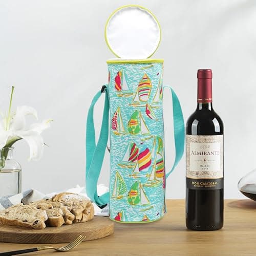 Leberna Wine Bag Single Bottle Carrier Tote Green 2L — view 5